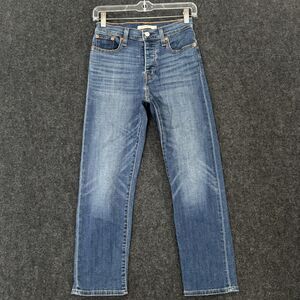 Levis Jeans Women's 26 Blue Wedgie Straight Button Fly High Rise Denim Pants
